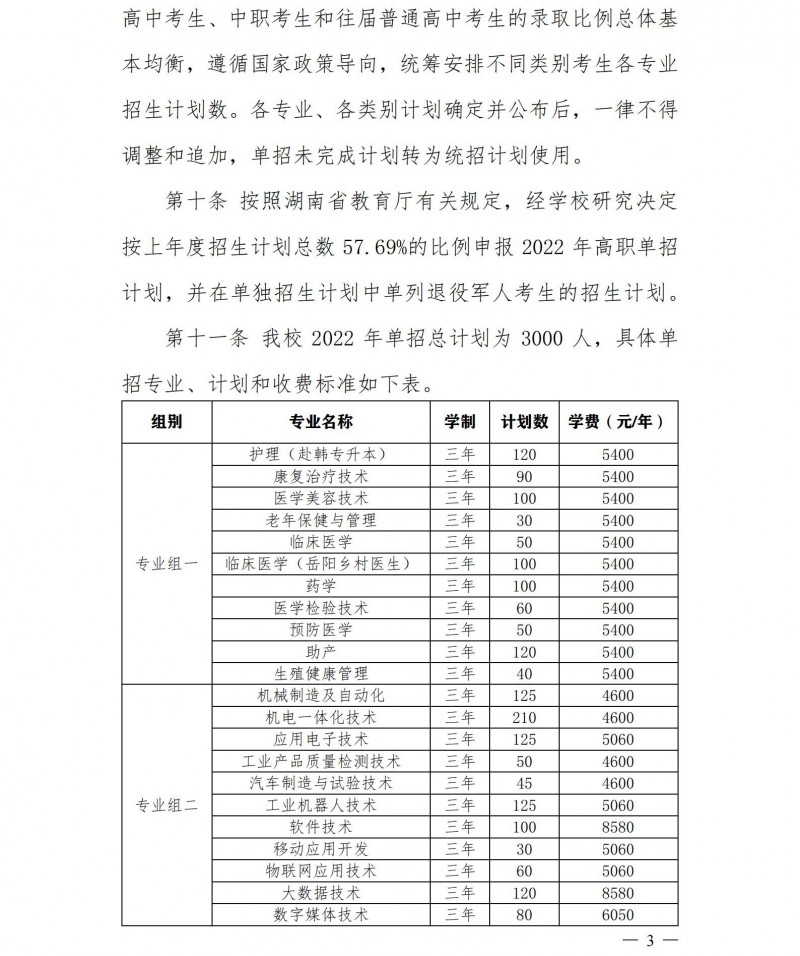 岳陽(yáng)職業(yè)技術(shù)學(xué)院2022年單獨(dú)招生章程(圖3)