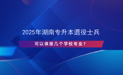 2025年湖南專升本退役士兵可以填報幾個學校專業(yè)？.png