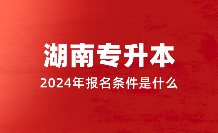 2024年湖南專升本報名條件是什么？