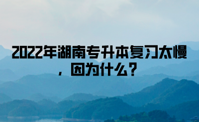 2022年湖南專升本復(fù)習(xí)太慢，因為什么？(圖1)