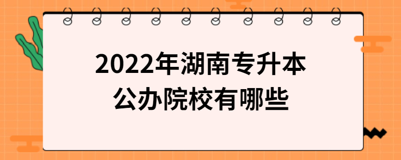 2022年湖南專(zhuān)升本公辦院校有哪些