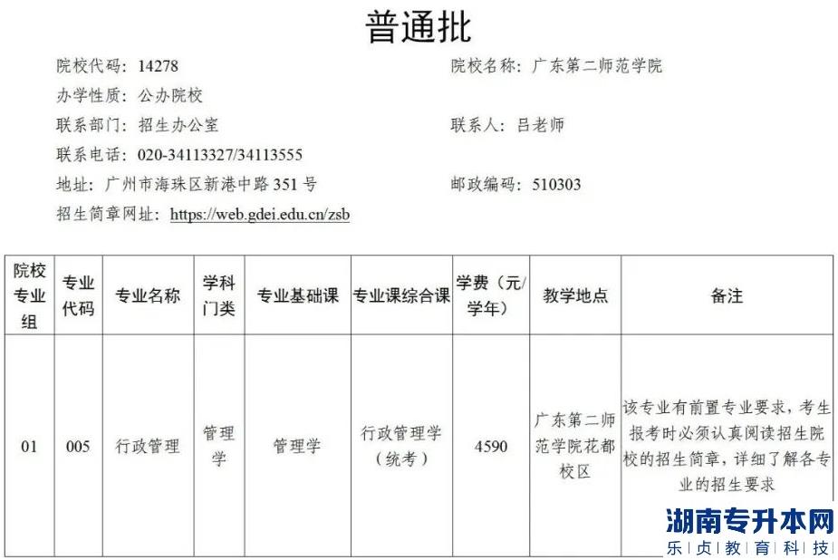 廣東第二師范學院2023年專升本招生專業(yè)(圖2)