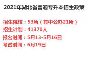 湖南省2021年普通專升本招生政策：考試安排及報(bào)名流程